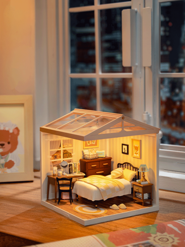 Rolife Sweet Dream Bedroom Plastic DIY Miniature Dollhouse Kit | Hobbies