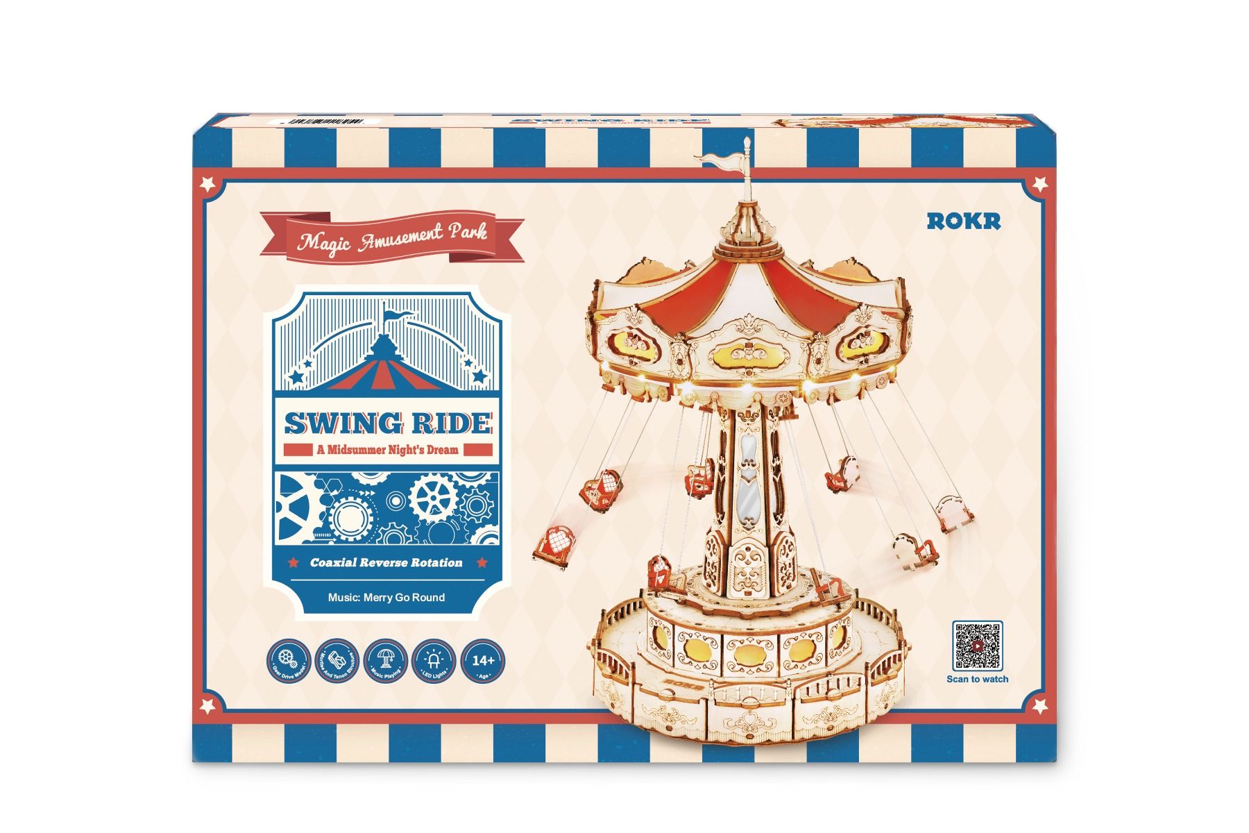 ROKR Swing Ride Music Box Wooden Model Kit | Hobbies