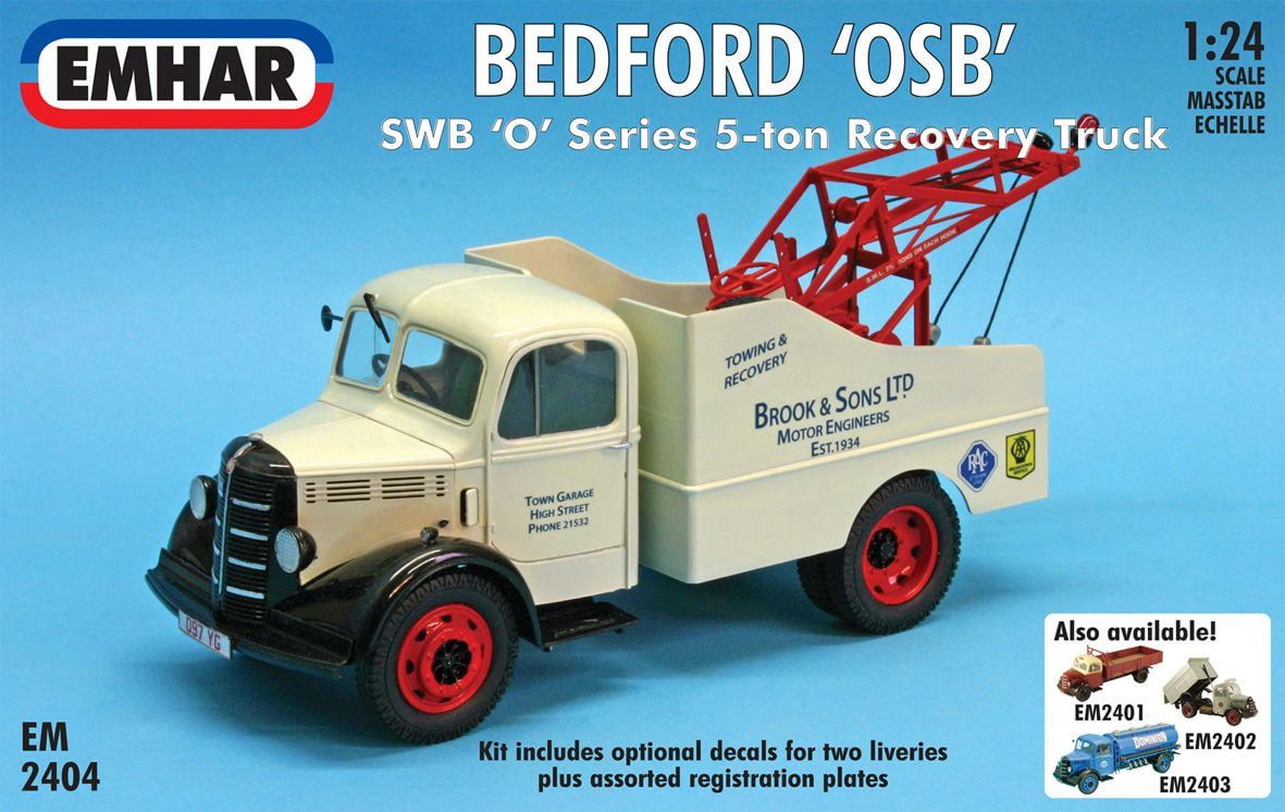 Emhar 1/24 Scale Bedford 'OSB' SWB 'O' Series 5-ton Recovery Truck Model Kit