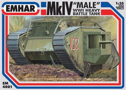 Emhar 1/35 Scale MkIV Male WWI Heavy Battle Tank Model Kit