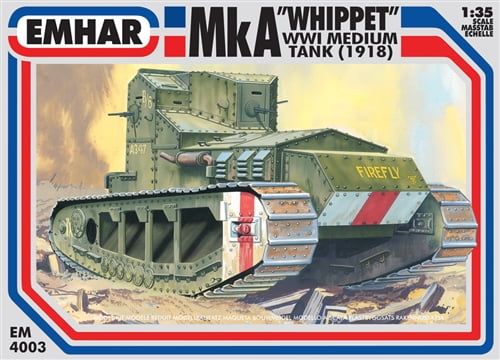 Emhar 1/35 Scale MkA Whippet WWI Medium Tank 1918 Model Kit
