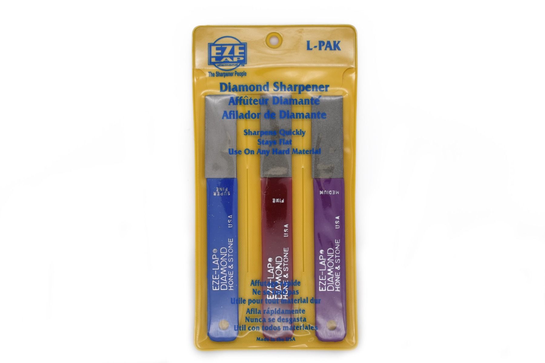 EZE-LAP ‘L’ Type Hand Hones Pack of 3