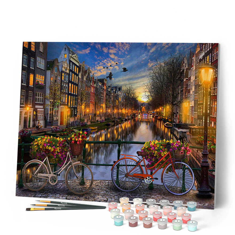 Figured'Art Amsterdam Rolled Canvas Painting By Numbers Kit