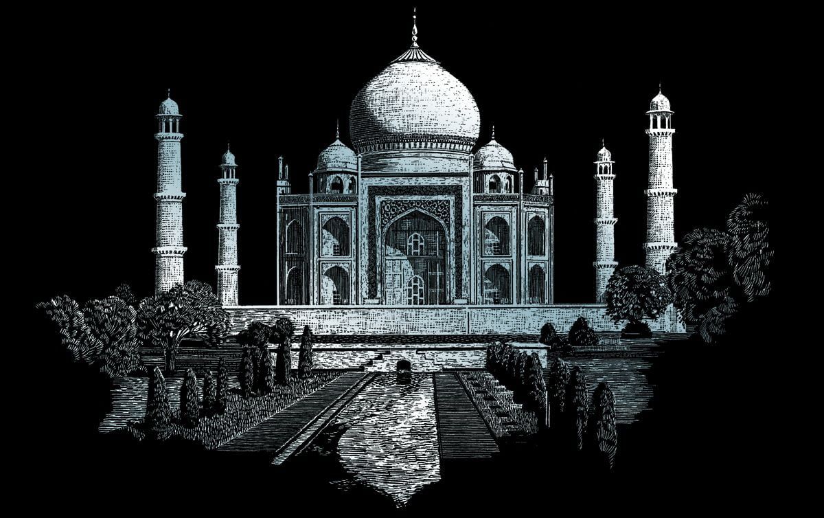 Engraving Art Taj Mahal Silver