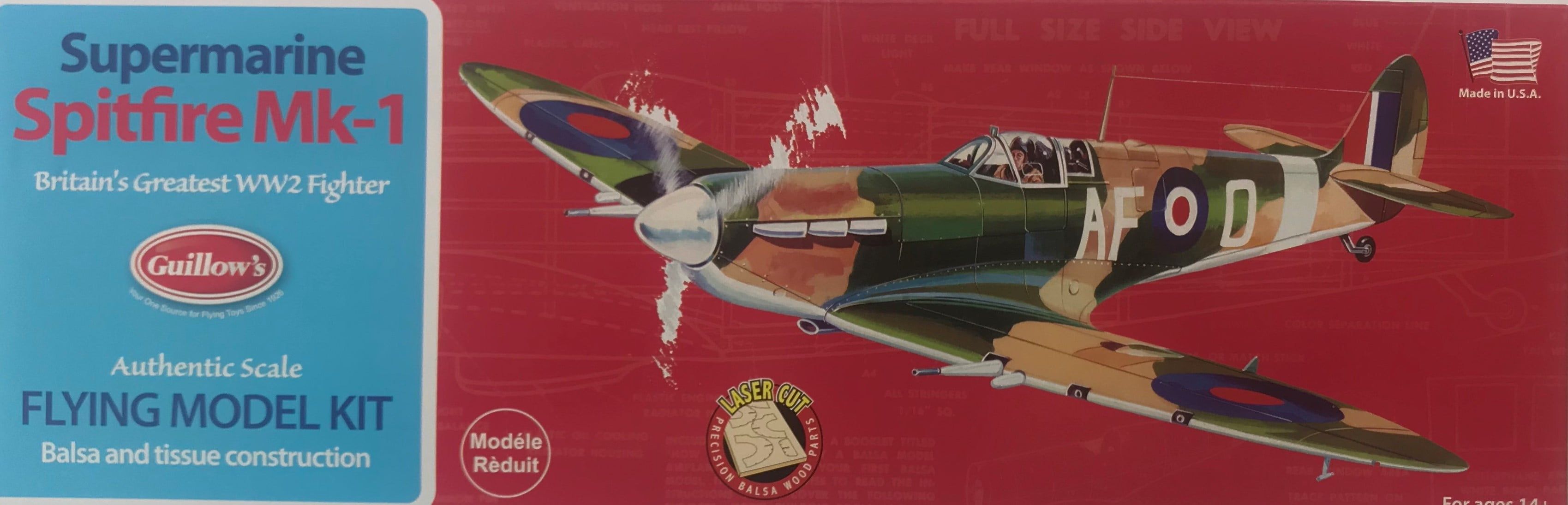 Guillows 1/30 Scale Supermarine Spitfire Mk-1 Balsa Model Kit