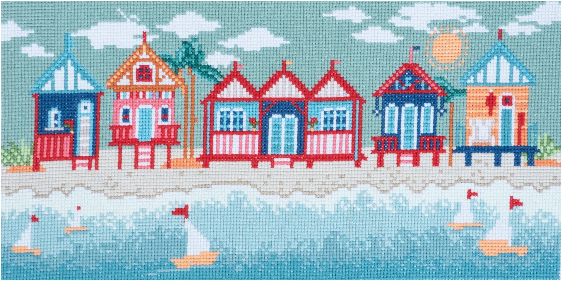 Trimits Beach Huts Large Counted Cross Stitch Kit