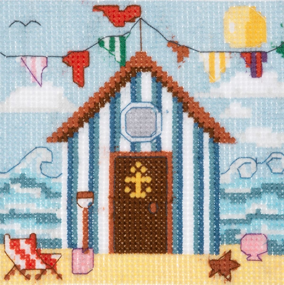 Trimits Beach Hut Mini Counted Cross Stitch Kit