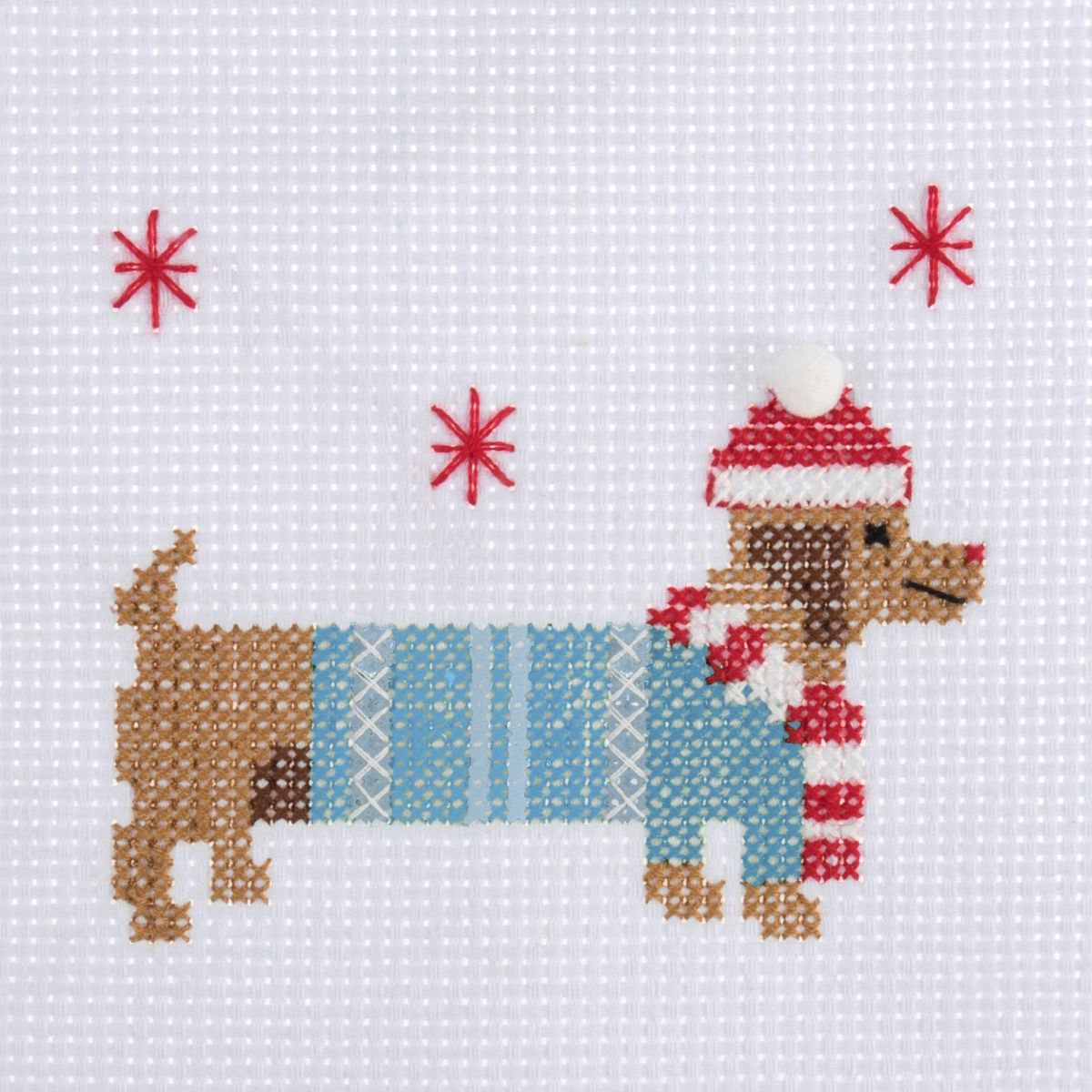 Trimits Festive Dachshund Mini Counted Cross Stitch Kit