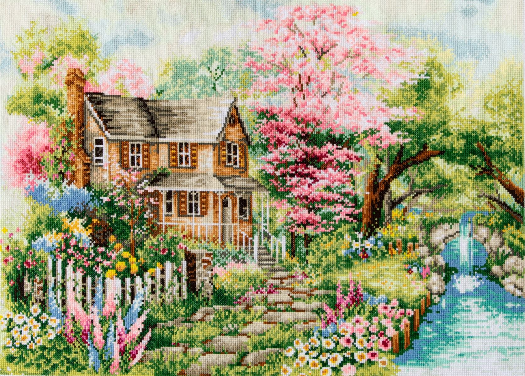 Trimits Summer View Extra Large Printed Cross Stitch Kit