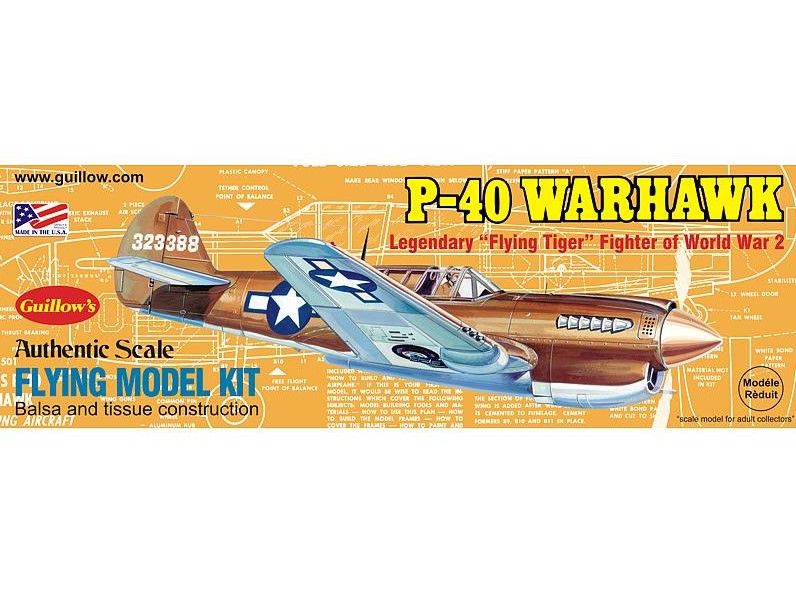 Guillows 1/30 Scale P-40 Warhawk Balsa Model Kit