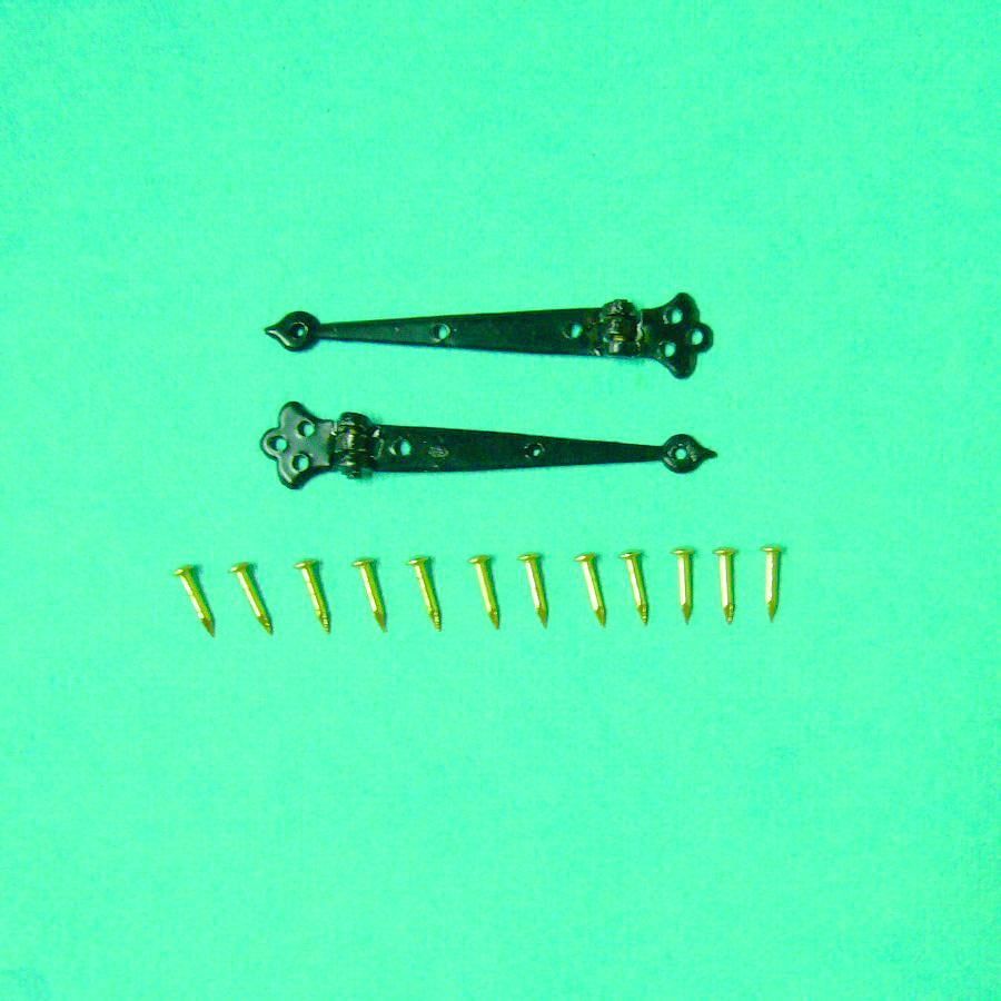 1/12th Scale Dolls House Black Hinges x 2