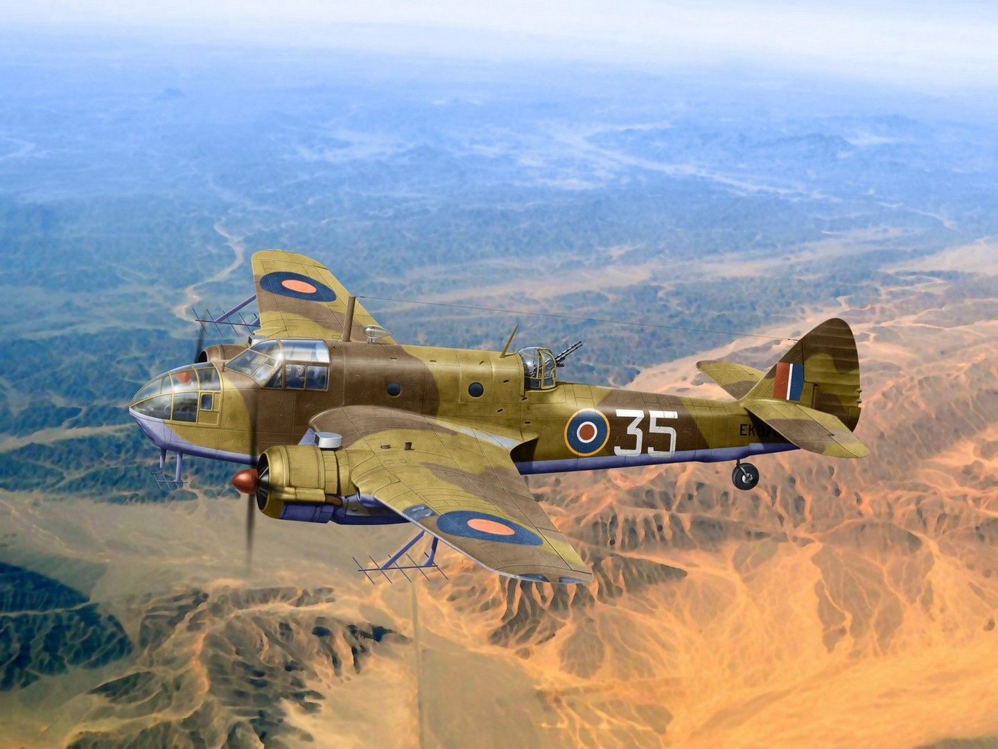 ICM 1/48 Scale Bristol Beaufort Mk.IA with Tropical Filters Model Kit