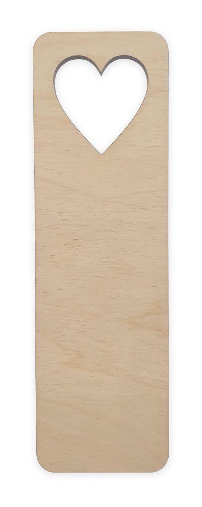 Heart Bookmark Wood Blank
