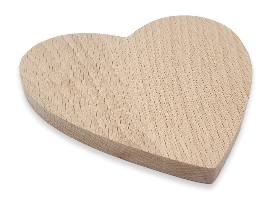 11cm Heart Coaster Birch Wood Blank