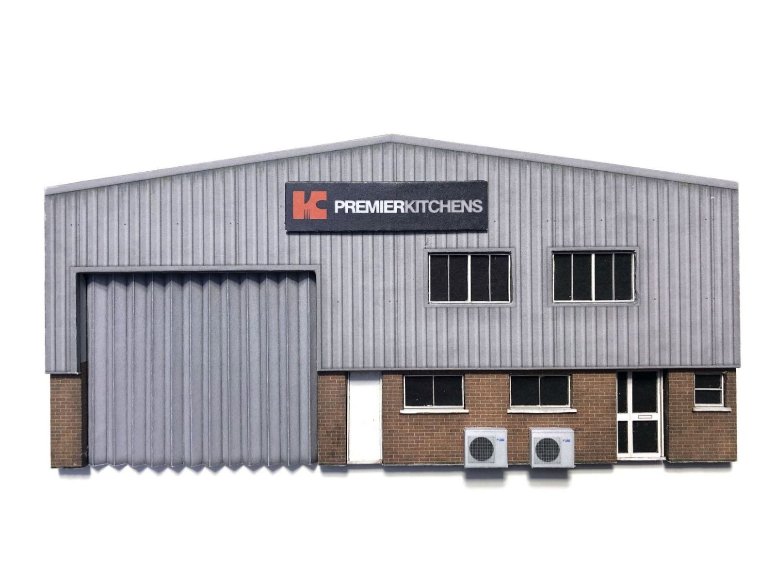 Scale Model Scenery Ultra-Low Relief Modern Industrial Unit Front OO Gauge