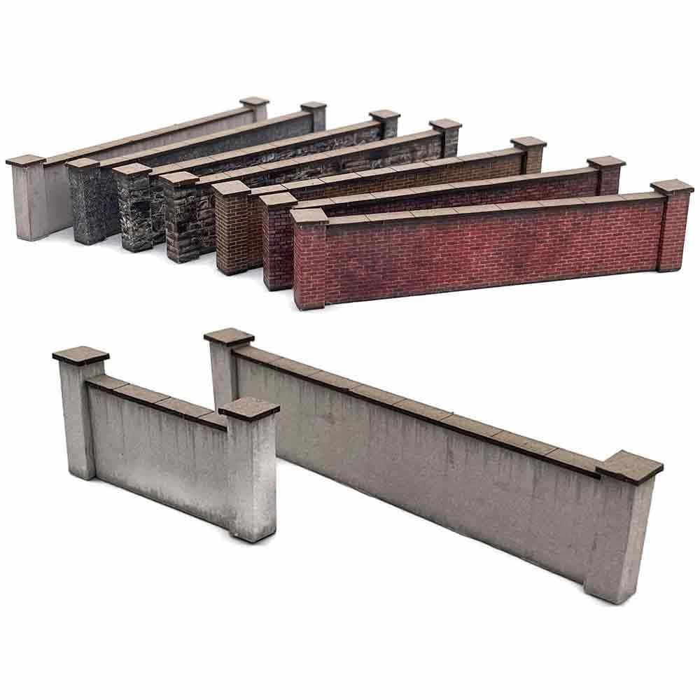 Scale Model Scenery Modular Industrial Red Brick Wall OO Gauge