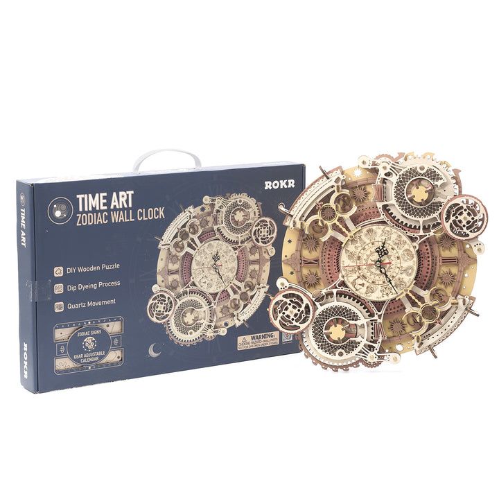 ROKR Zodiac Wall Clock Wooden Kit Hobbies