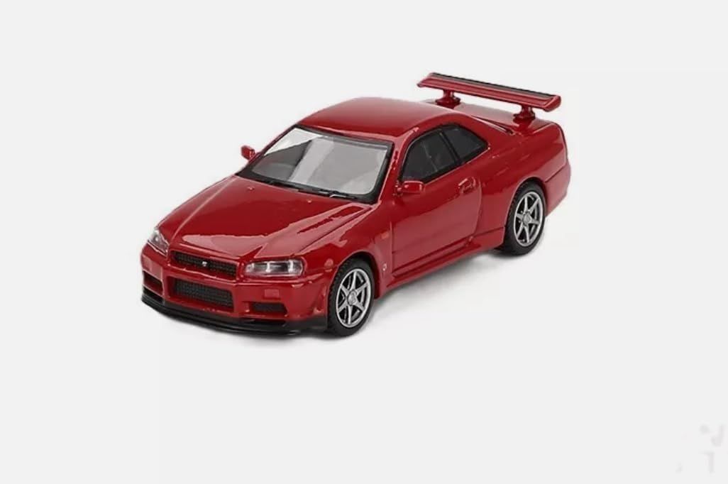 Mini GT 1/64 Scale Nissan Skyline GT-R (R34) V-Spec Active Red (RHD) Die Cast Model