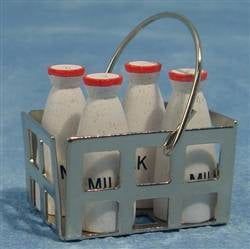 Milk Bottles in Crate for 12th Scale Dolls House