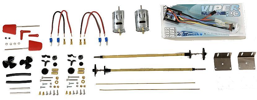 Amati 1/10 Scale Riva Aquarama Italian Runabout Quality Model Kit - Motor & Transmission Set