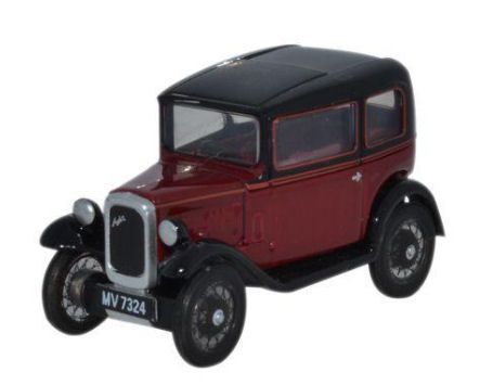 Oxford Diecast 1/76 Scale Austin Seven RN Saloon Maroon Die Cast Model