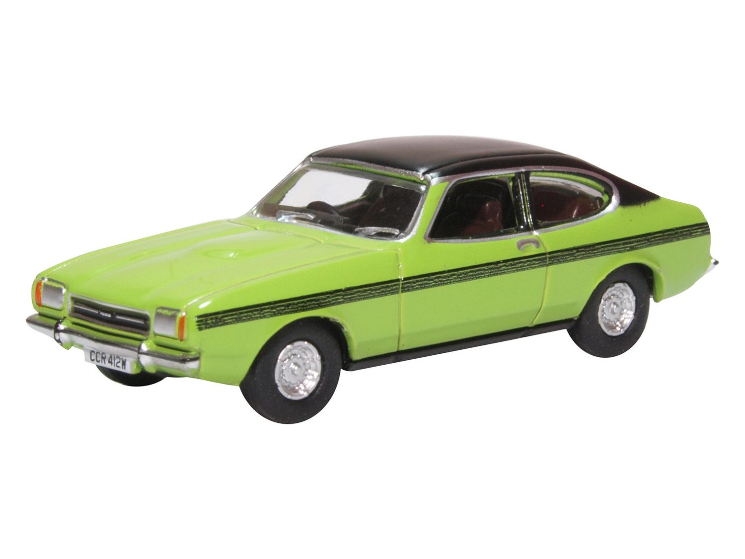 Oxford Diecast 1/76 Scale Ford Capri MkII Lime Green Die Cast Model 