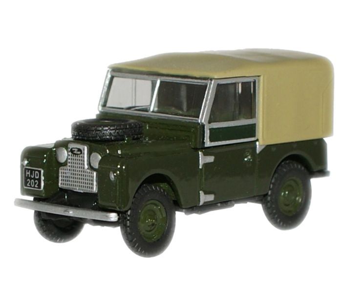 Oxford Diecast 1/76 Scale Land Rover Series I 88'' Canvas Bronze Green Die Cast Model