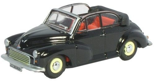 Oxford Diecast 1/76 ScaleMoris Minor Soft Top Open Black Die Cast Model