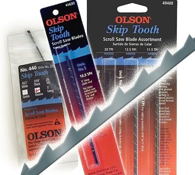 Olson Skip Tooth Scroll Saw Blades Pk12