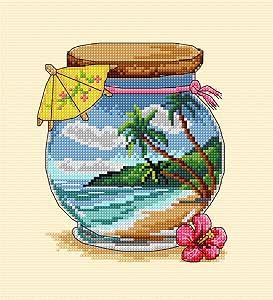 Orchidea Tropical Sea Vacation Memories Counted Cross Stitch Kit