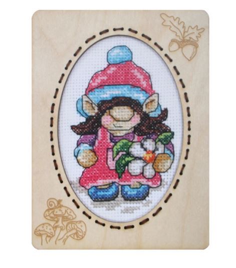 Orchidea Gonk 2 With Frame Counted Cross Stitch Kit