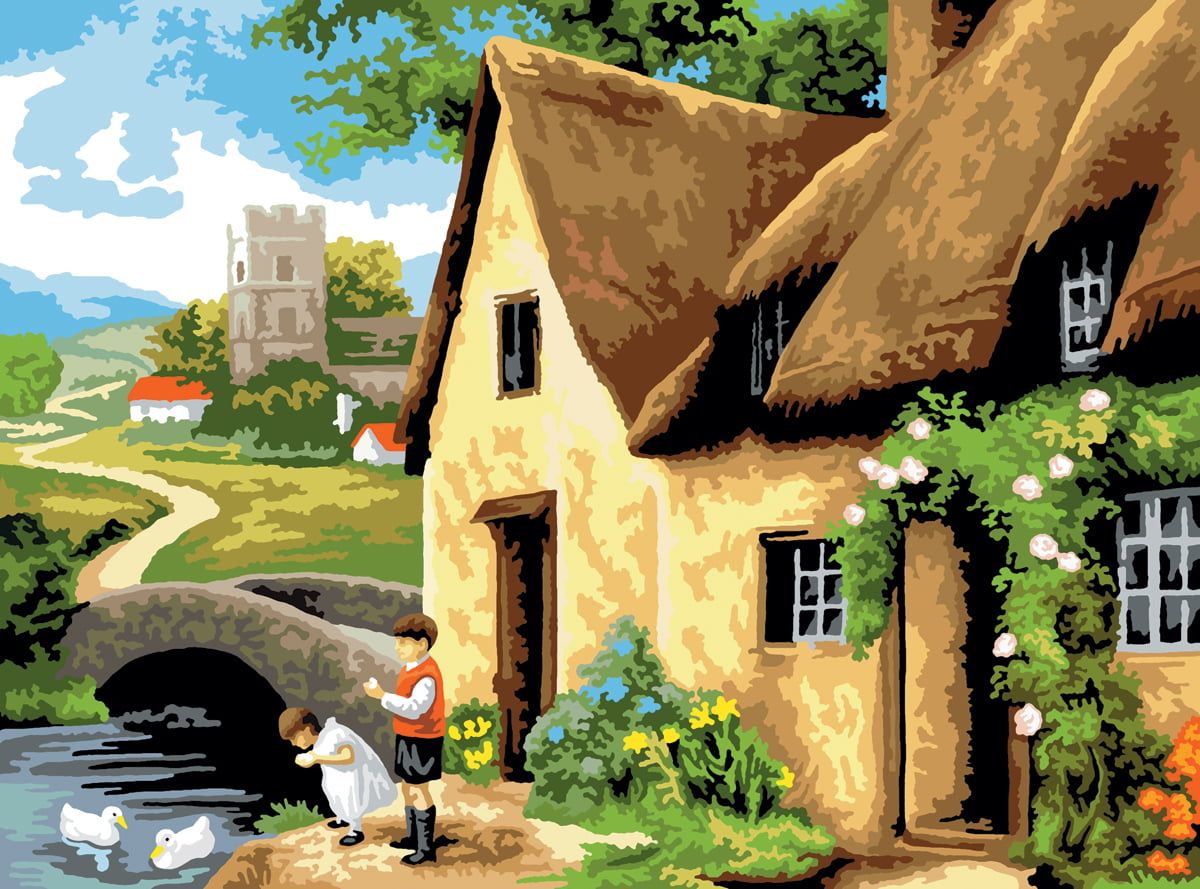 Painting By Numbers Cottage By The River