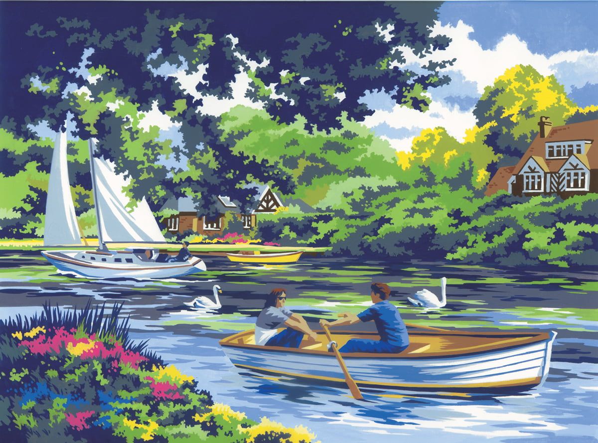 Painting By Numbers Boating on the River