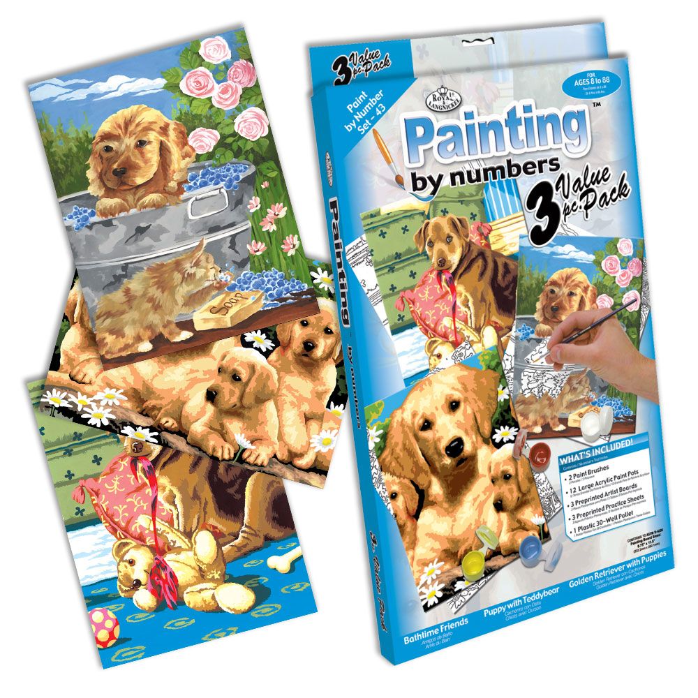 Painting By Numbers 3 Small Dogs Set
