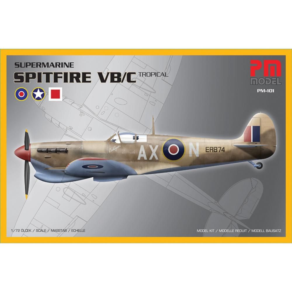PM Models 1/72 Scale Supermarine Spitfire Mk.VB Tropical Model Kit