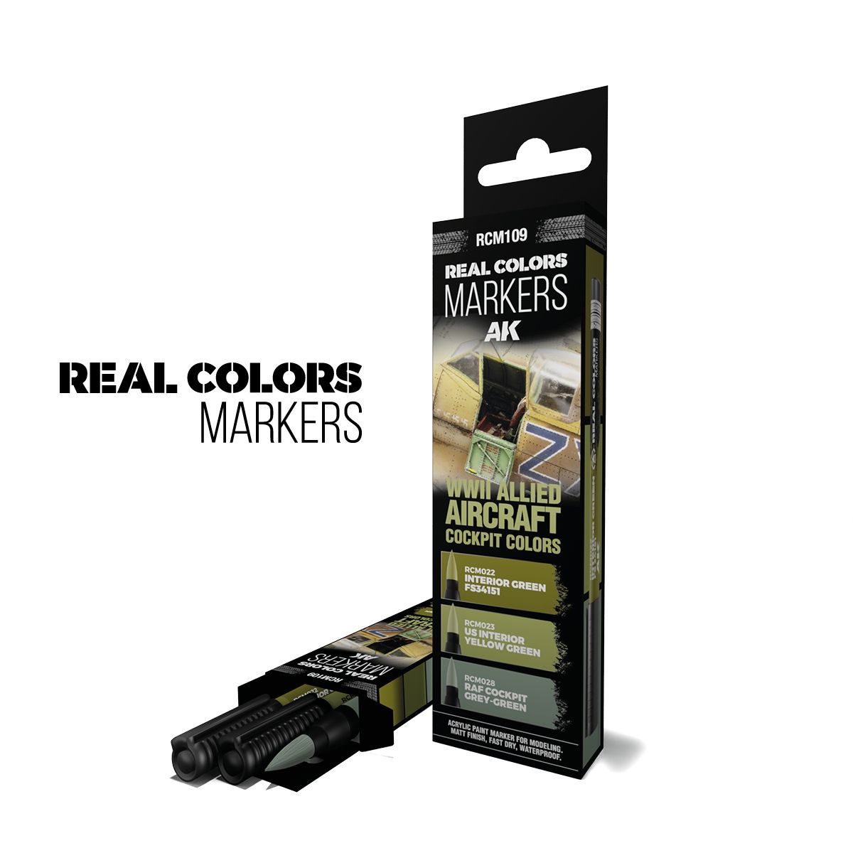 AK Interactive WWII Allied Aircraft Cockpit Colours Markers Set