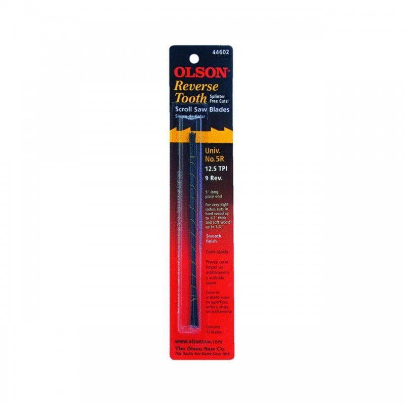 Olson Reverse Tooth Scroll Saw Blades Pack of 12