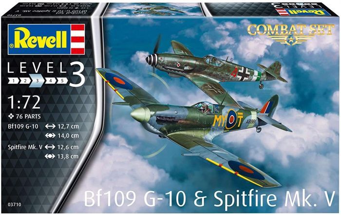 Revell 1/72 Scale Combat Set - Bf109 G-10 & Spitfire Mk.V Model Kits