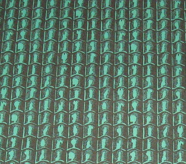Green Roof Tiles Wallpaper for 12th Scale Dolls House