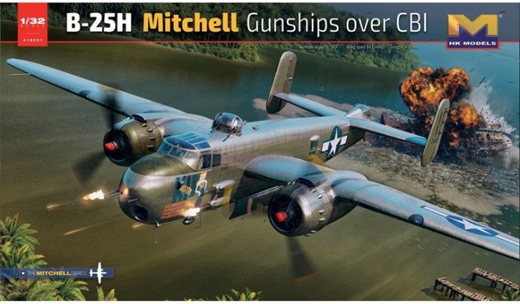 HK Models 1/32 Scale B-25H Mitchell Gunships over CBI Model Kit