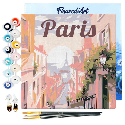 Figured'Art Paris Framed Canvas Painting By Numbers Kit