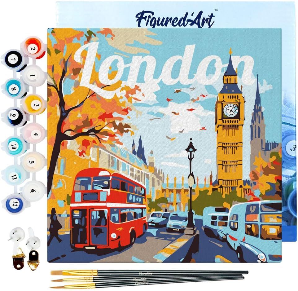 Figured'Art London Framed Canvas Painting By Numbers Kit