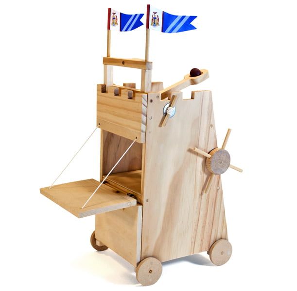 Pathfinders Medieval Siege Tower with Catapult Wood Kit