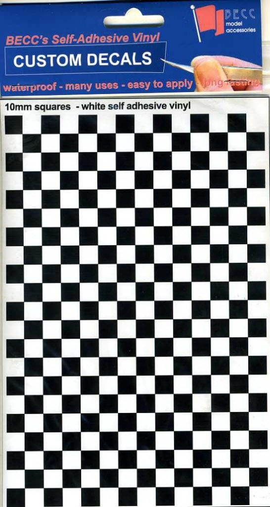 Vinyl Squares Chequer Pattern Black White