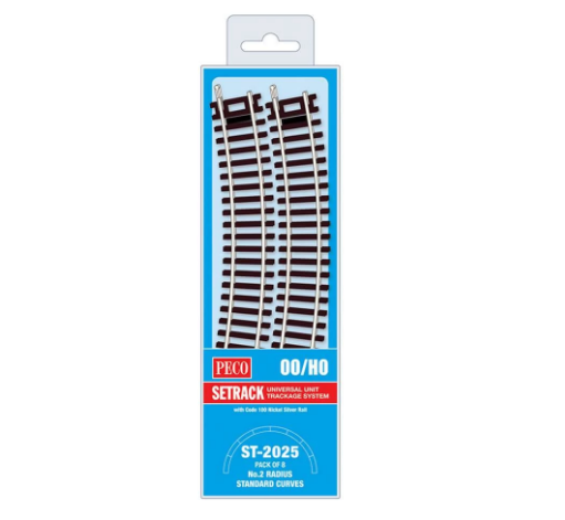 Peco Standard Curve, 2nd Radius (Pack of 8) OO Gauge