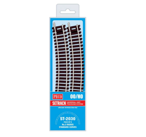 Peco Standard Curve, 3rd Radius (Pack of 8) OO Gauge