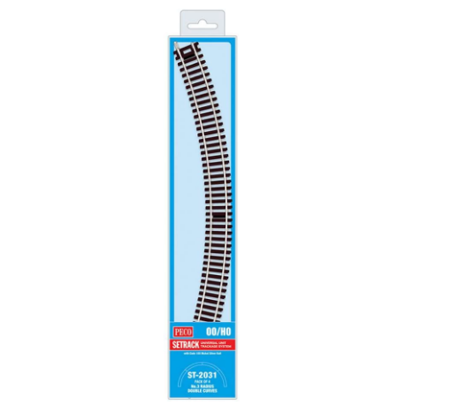 Peco Double Curve, 3rd Radius (Pack of 4) OO Gauge