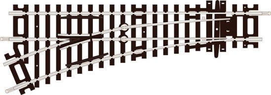 Peco No.2 Radius L/H Turnout Insulfrog OO Gauge