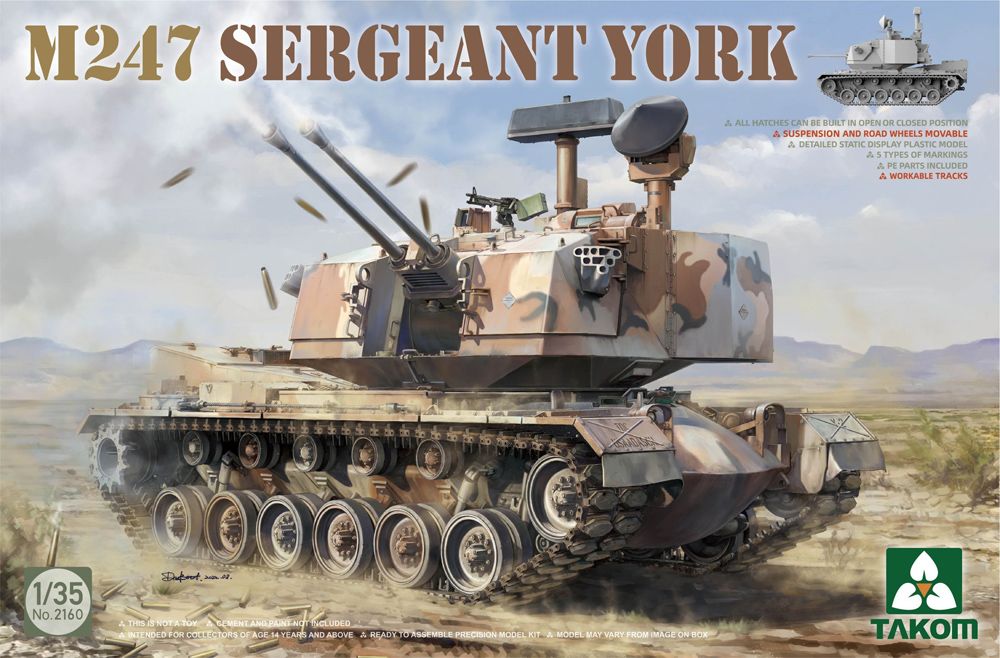 Takom 1/35 Scale US M247 Sergeant York SPAAG Model Kit