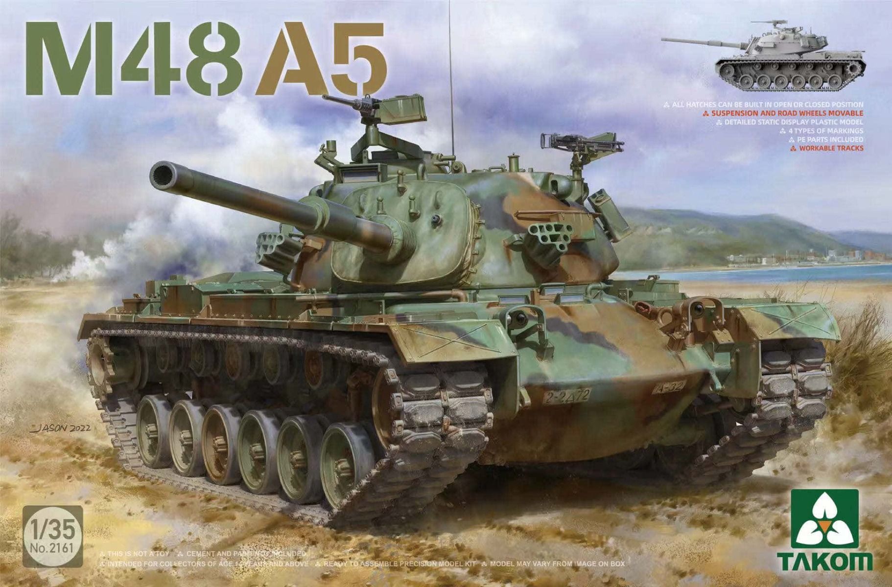 Takom 1/35 Scale US M48A5 Patton Main Battle Tank Model Kit